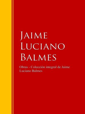 cover image of Obras--Colección de Jaime Luciano Balmes